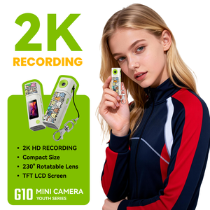 Mini caméra numérique intelligente HD 2026 avec fonction porte-clés et vidéo de poche 230 °   Capteur d'image CMOS à objectif rotatif pour les jeunes - Product Image 2