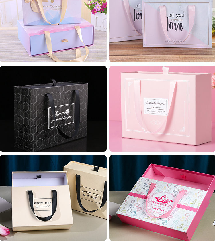 High quality wholesale black magnetic set gift box corrugated board packaging gift paper boxes