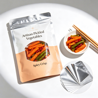 Sacs Doypack en aluminium de haute qualité, imprimés sur mesure, refermables, avec fermeture éclair et trou de suspension, pour cornichons marinés et choucroute