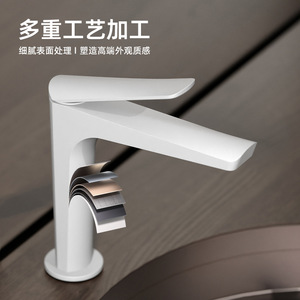 Single Handle Basin Faucet Copper Single Hole <b>Deck</b> Mounted Anti Splash Bathroom Faucet - Product Image 1