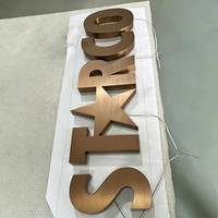 Huruf Saluran Stainless Steel Custom untuk Luar & Dalam Ruangan dengan Lampu LED Backlit, Papan Nama Bercahaya untuk Kantor, Toko, Hotel, Mal