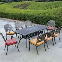 Muebles de Patio de aluminio fundido, conjunto de muebles de metal para jardín, bistro al aire libre