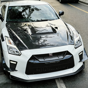 Calandre avant en fibre de carbone brillante pour Nissan GT-R R35 2017-2022 - Product Image 5