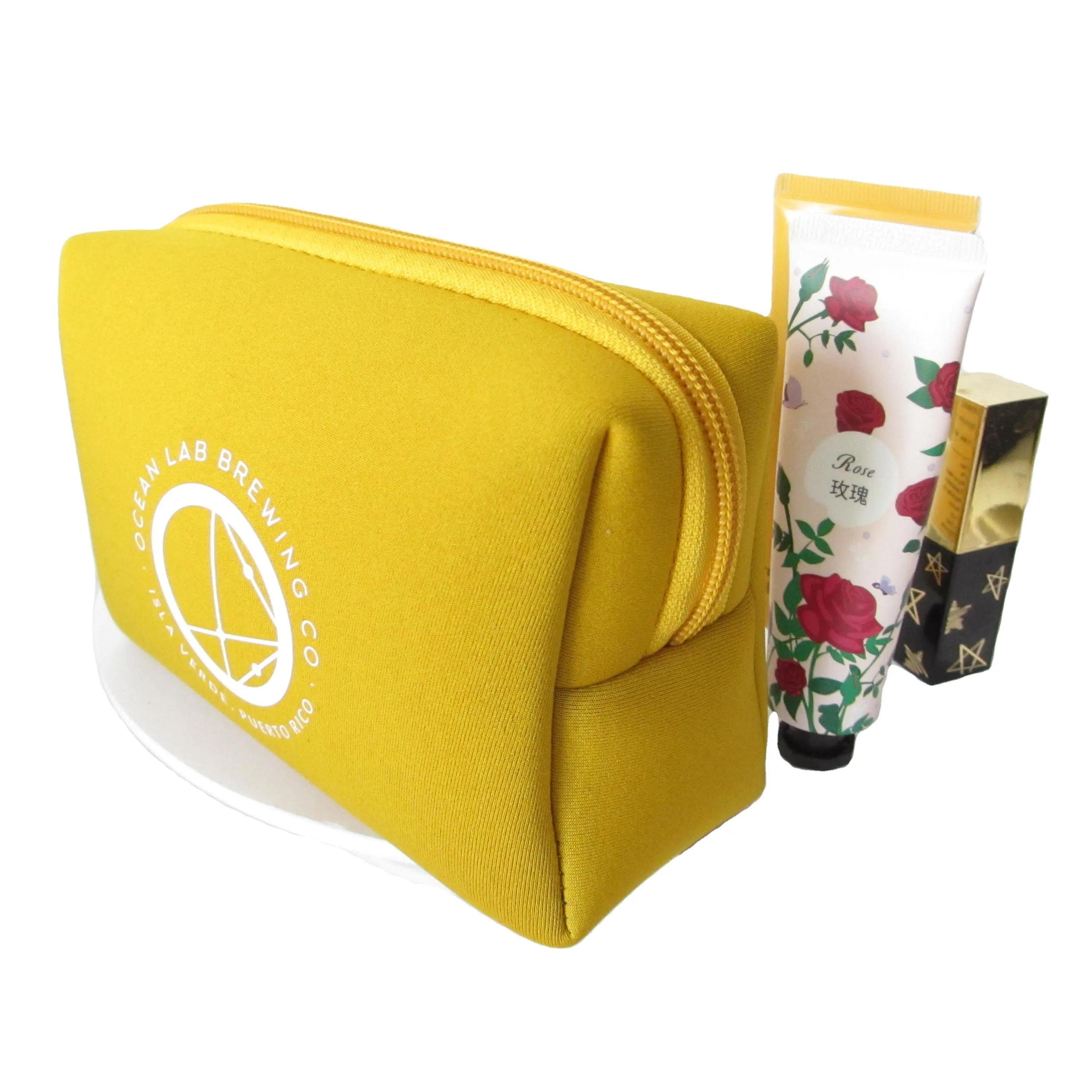 Custom neoprene cosmetic makeup brushes accessory case bag pouch handbag hand bag