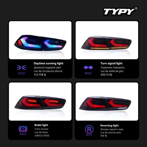 ไฟท้ายรถยนต์ TYPY แบบ RGB สำหรับรถยนต์มิตซูบิชิ แลนเซอร์ อีโว เอ็กซ์ ปี 2008-2018 ไฟท้ายรถยนต์แบบ RGB ไฟส่องสว่างเวลากลางวัน ไฟเลี้ยวแบบไดนามิก - Product Image 3