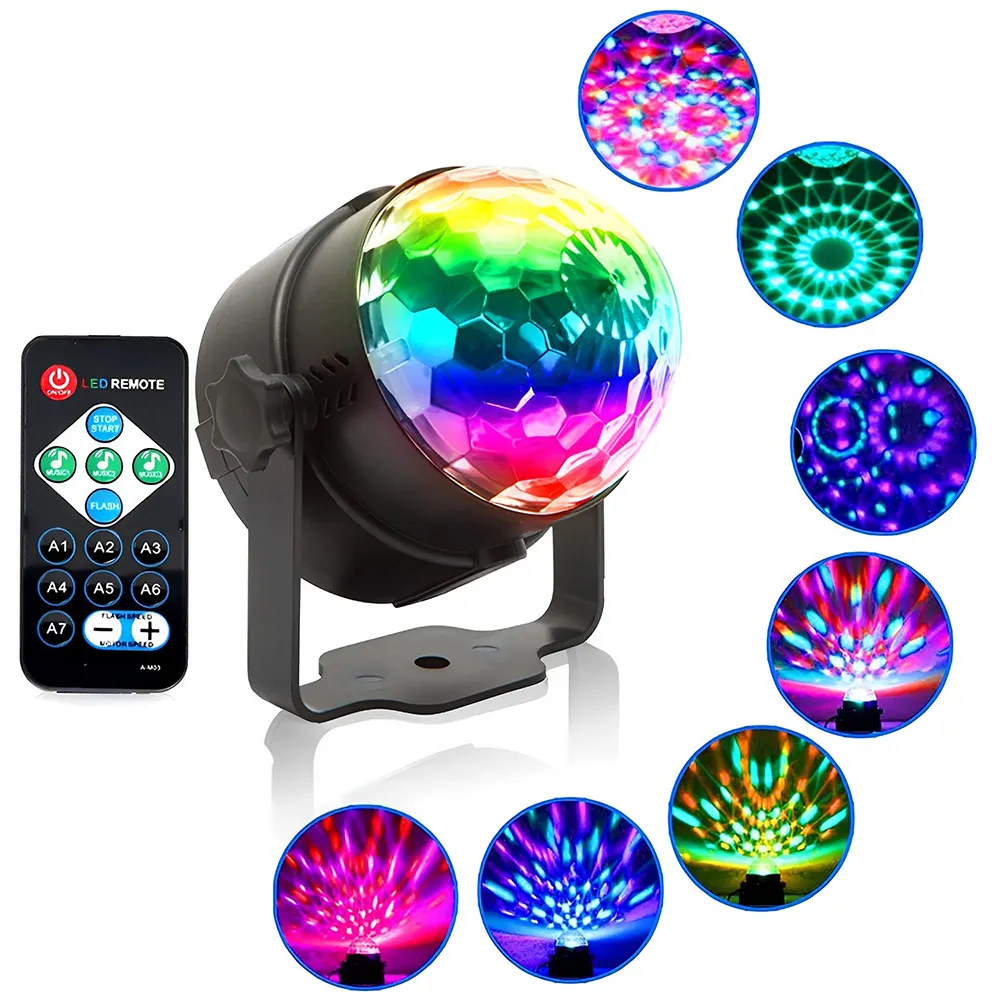 RGB Party Magic Crystal Ball Light telecomando DJ Stage Lighting hang Disco Luminous shine Lamp per home bar ktv