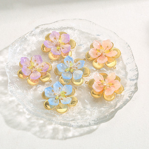 Vente chaude Coloré DIY Cristal Perles Fine Charme <span class=keywords><strong>Pendentif</strong></span> En Acier Inoxydable Pétales <span class=keywords><strong>Pendentif</strong></span> Accessoires Bijoux De Mode - Product Image 3