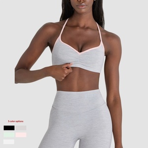 <span class=keywords><strong>Soutien</strong></span>-<span class=keywords><strong>gorge</strong></span> de sport yoga pour femme, écologique, effet seconde peau, maintien élevé, anti-transpiration, dos élégant, bretelles croisées contrastées - Product Image 2