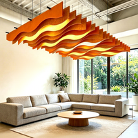 Panneau acoustique pour animaux de compagnie, forme ondulée, plafond acoustique, 100% fibre de polyester, absorption acoustique, décoration intérieure pour home cinéma