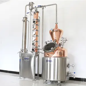 METO 300l 500l 1000l Acier Inoxydable Cuivre Verre Distillateur Toujours Distillation Colonne Vodka Distillerie Équipement