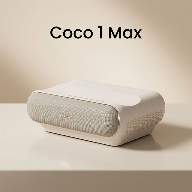New Coco 1 Max Ultra-short Throw Smart Laser Projector with Built-in Speakers 1080P Resolution Portable Design Google TV OS