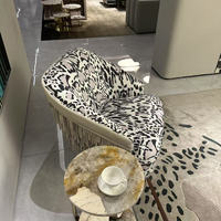 Meubles de salon de style moderne, adaptés à l'hôtel et à la maison, fauteuils en cuir italien de luxe