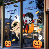 Personalizado de alta calidad a prueba de agua Día de Todos los Santos Festival de Halloween Fantasma Calabaza Gato Murciélago Decoración Ventana Pegatinas de vinilo