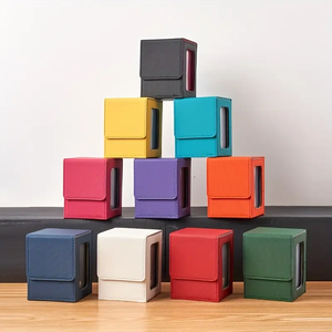 Boîte <span class=keywords><strong>de</strong></span> pont en cuir PU <span class=keywords><strong>de</strong></span> style moderne et écologique avec fonction <span class=keywords><strong>de</strong></span> retournement <span class=keywords><strong>de</strong></span> <span class=keywords><strong>jeu</strong></span> magnétique <span class=keywords><strong>100</strong></span> + porte-cartes pour logo personnalisable TCG - Product Image 4