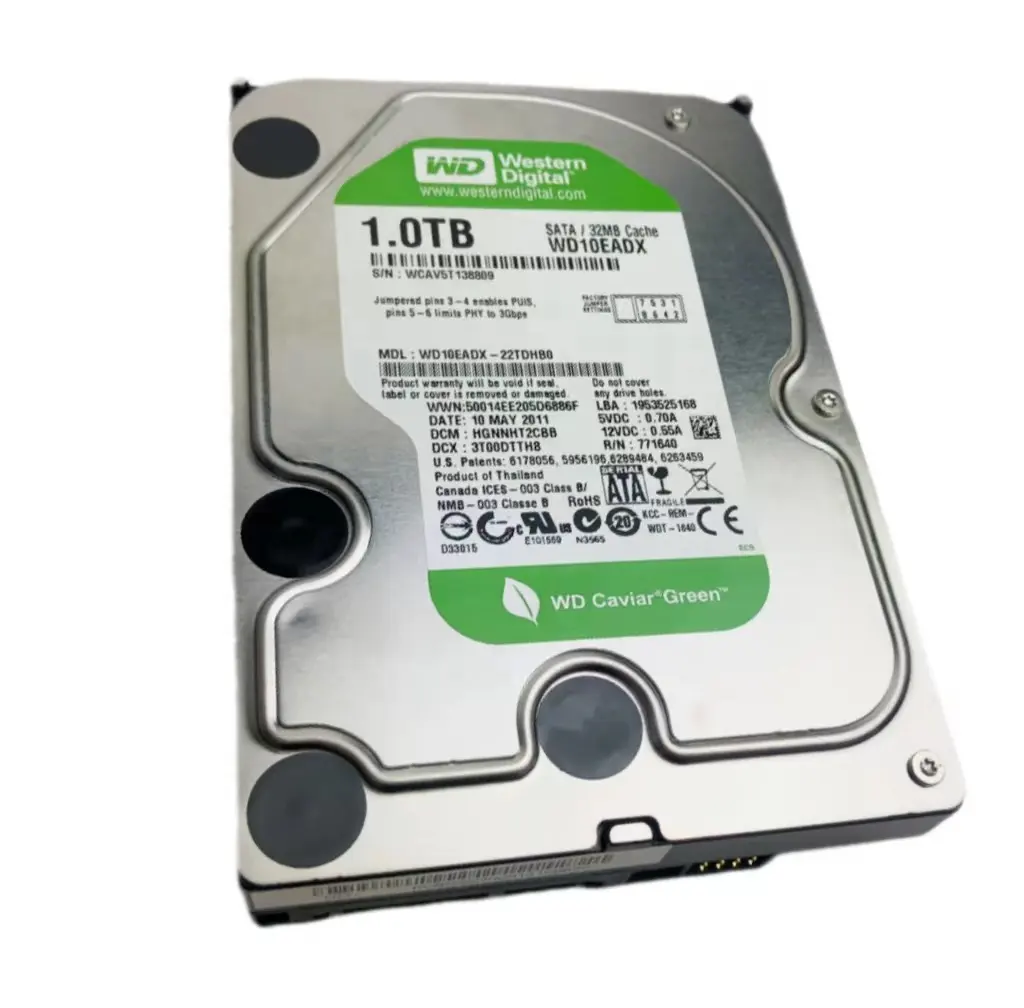 Western Data 1TB Mekanikal drive, hard drive komputer desktop 1000G 3.5 inci, SATA green green