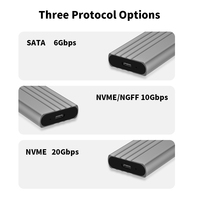Box esterno M.2 NVMe da 10 Gbps, doppio protocollo, in alluminio, supporta SSD M.2 NVMe/SATA