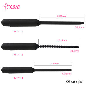 Sexbay 10 frekansları titreşimli silikon üretral fiş vibratör sesler kateter anal tıkaç erkek seks oyuncakları - Product Image 1