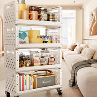 Chariot de cuisine design tendance pour le rangement des fruits et légumes, chariot utilitaire à 4 niveaux, îlot de cuisine, étagère de rangement roulante