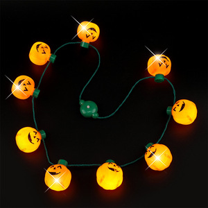 Collar de <span class=keywords><strong>Calabaza</strong></span> de Halloween Luminoso y Intermitente Barato, Proveedor de Decoración para Fiestas de Halloween, Collar de <span class=keywords><strong>Calabaza</strong></span> LED para Fiestas - Product Image 2