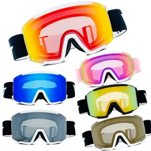 Óculos de esqui personalizados por atacado OTG óculos de neve com lente antiembaçante UV400 óculos de ski para homens e mulheres
