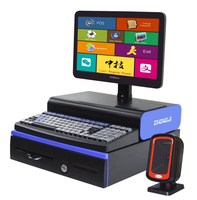 Caisse enregistreuse POS intégrée pratique de la marque ZHONGJI avec processeur Intel Core I3, écran tactile capacitif, utilisation en intérieur, centre commercial