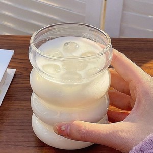 Unregelmäßige handgemachte Klarglas Tasse 350ml Kaffeetasse Nettes Fett Speziell geformte klare Tassen Milch und Bier Getränke becher - Product Image 5