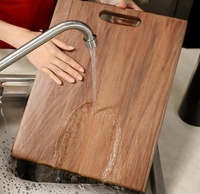 Papan pemotong kayu akasia Modern bahan PC tipis aman untuk alat dapur roti daging Logo Laser untuk memotong makanan gaya alam