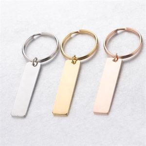 Yiwu Aceon-Colgante cuadrado de acero inoxidable para llavero, placa de Metal en blanco, etiqueta de nombre, pulido de espejo, etiqueta Rectangular para perro - Product Image 2