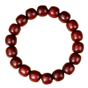 Bracelet en bois de santal sanguin, perles en forme de baril de 11x12mm, pierre naturelle polie à la main, bijoux unisexes à porter au quotidien - Product Image 5