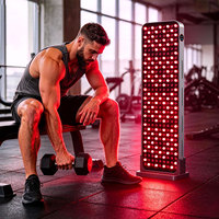 Panneau LED de beauté sur pied, 7 longueurs d'onde (450, 530, 630, 660, 810, 830, 850 nm), lumière rouge et proche infrarouge, équipement de bien-être cutané