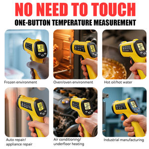 Thermomètre infrarouge industriel à réponse rapide, pistolet de mesure de température laser pour la cuisine, le barbecue, la plancha, le four, les bonbons, la viande, jaune - Product Image 5