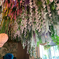 Guirlande de plafond en feuilles artificielles en plastique assorties, fausses plantes vertes artificielles, plantes suspendues pour la décoration murale de jardin extérieur