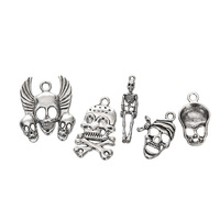 Collier Halloween personnalisé Colorpinky, bricolage, alliage rétro, argent ancien, crâne, fantôme, bracelet, accessoire, pendentif