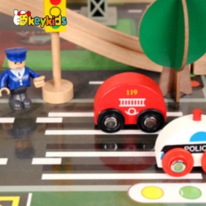 Tùy Chỉnh Đường Sắt Thành Phố Bằng Gỗ <span class=keywords><strong>Train</strong></span> <span class=keywords><strong>Set</strong></span> Và Bảng Cho Trẻ Em W04C219 - Product Image 5