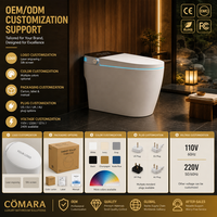 WC intelligent de luxe en céramique de haute qualité avec chasse automatique, siège chauffant, télécommande, siphon en S/P et désodorisation automatique