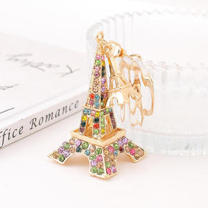 Metal Crystal Diamonds Rhinestone Glitter <strong>Eiffel</strong> <strong>Tower</strong> Keychain Global Attractions Tourist <strong>Souvenir</strong> French Paris Keyring - Product Image 4