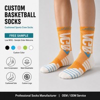 Chaussettes de basketball mi-mollet respirantes, chaussettes de compression athlétiques avec soutien de la voûte plantaire, chaussettes de sport tricotées pour la gym, la course et l'entraînement