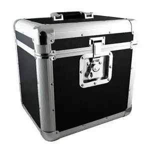 Caja de grabación de aluminio de 12 pulgadas o LP, estuche de estilo europeo que soporta hasta 70 discos de vinilo