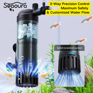 Filtro Sumergible Silencioso para Acuario Seaoura SR-701, Filtro de Lecho Fluido K1 y Esponja Bioquímica Acanalada para Filtración Biológica - Product Image 1