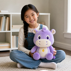Peluche <span class=keywords><strong>de</strong></span> Hipopótamo Morado Bordado Personalizado <span class=keywords><strong>de</strong></span> Fábrica, Relleno <span class=keywords><strong>de</strong></span> Algodón PP, <span class=keywords><strong>Tela</strong></span> <span class=keywords><strong>de</strong></span> Peluche Súper Suave, Exclusivamente Peluches - Product Image 5