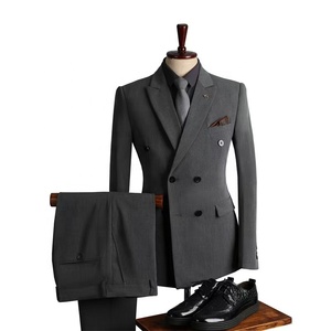 Traje de doble botonadura - Nuevo conjunto de traje formal <span class=keywords><strong>para</strong></span> hombre 2026, estilo casual de negocios, corte ajustado, <span class=keywords><strong>tallas</strong></span> <span class=keywords><strong>grandes</strong></span>, traje de <span class=keywords><strong>boda</strong></span> <span class=keywords><strong>para</strong></span> hombre - Estilo de alta gama - Product Image 4