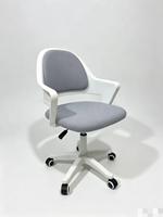 Chaise de bureau pivotante en maille intégrale avec roulettes, tissu gris, style contemporain, pour bureau et étude