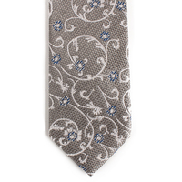 Cravates personnalisées en tissu jacquard italien de haute qualité pour hommes hommes soie boucle fil gris Paisley vente en gros