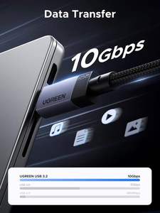 Ugreen 240W Usb C Kabel Gen2 10Gpbs 4K 60Hz 60Hz Video Output Snel Opladen Datakabel 3.3ft Usb3.2 Datatransmissiekabel - Product Image 4