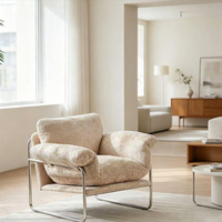 Fauteuil de salon design Bauhaus en cuir premium, style moderne, pour café, fauteuil inclinable décontracté une place