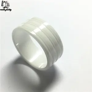 Versand bereit 10MM Beliebte Ring Marke Stil Schmuck Nut Weiß Keramik Ring