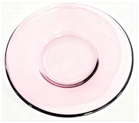Petites assiettes en verre - avec bord rebordé, ensemble d'assiettes en verre rose, assiette à dessert transparente, passe au lave-vaisselle et au micro-ondes