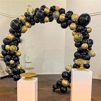 Bricolage décoration anniversaire mariage fête fournitures or noir et or rose ensembles de ballons en latex support arc guirlande kit à vendre