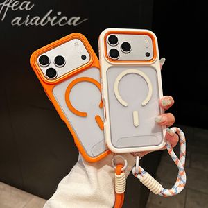Funda Transparente Magnética 2 en 1 Antideslizante con Cordón Corto para Teléfono Móvil iPhone 17 16 15 14 13 12 Pro Max - Product Image 4