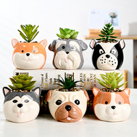 MSH Cartoon Puppy Animal Pot Creative Dog Office Desktop Succulent Planters